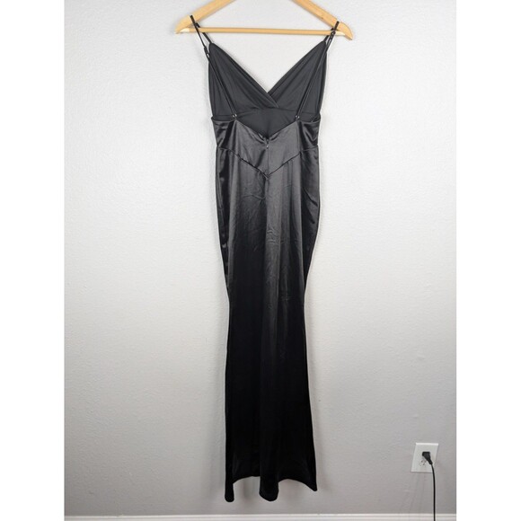 Lulus Black Satin Maxi Evening Gown XS - Picture 2 of 7